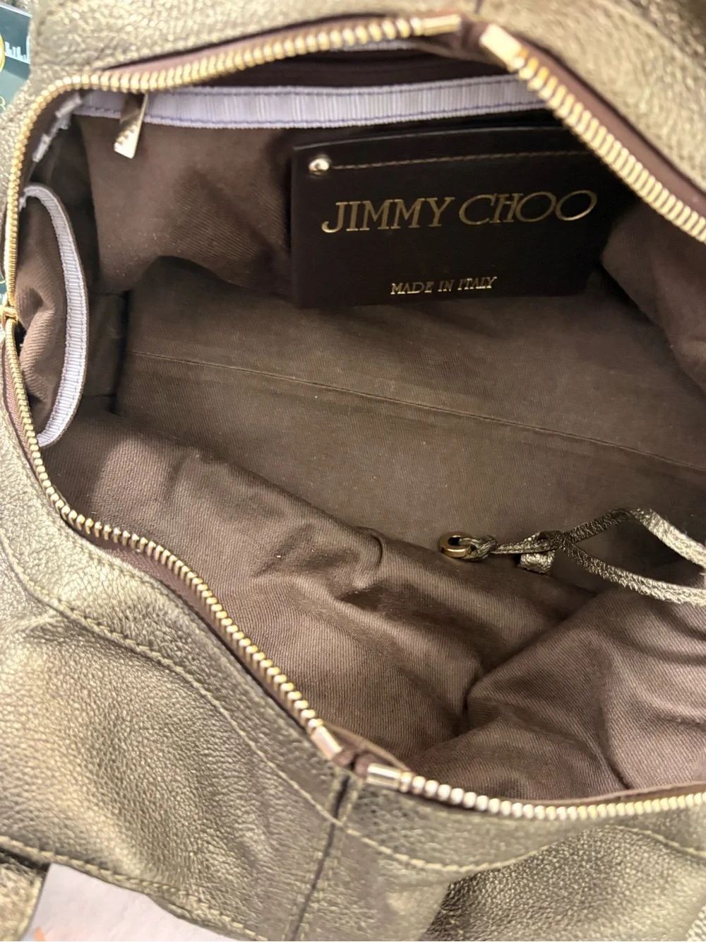 Jimmy Choo Ramona shoulder bag - Metallic Bronze Leather